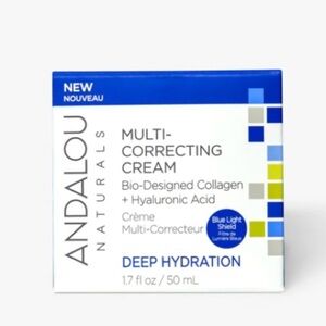 Andalou Naturals Deep Hydration Multi-Correcting Cream Hyaluronic Collagen New